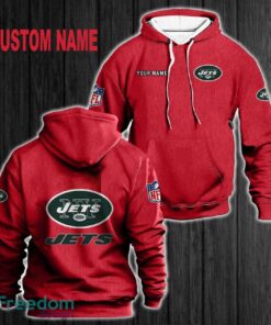 Custom Name New York Jets 3D Hoodie Red All OVer Print For Men Women Gift Christmas 2024