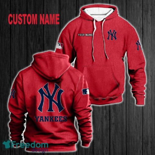 Custom Name New York Yankees 3D Hoodie Red All OVer Print For Men Women Gift Christmas 2024 - Custom Name New York Yankees 3D Hoodie Red All OVer Print For Men Gift Christmas 2024