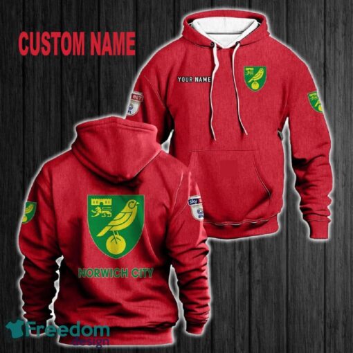 Custom Name Norwich City 3D Hoodie Red All OVer Print For Men Women Gift Christmas 2024 - Custom Name Norwich City 3D Hoodie Red All OVer Print For Men Gift Christmas 2024