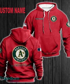 Custom Name Oakland Athletics 3D Hoodie Red All OVer Print For Men Women Gift Christmas 2024