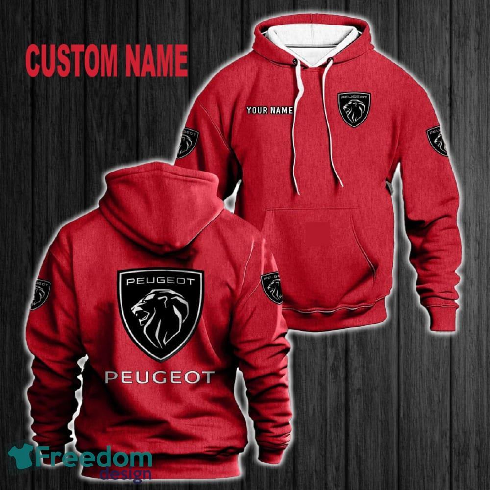 Custom Name Peugeot Apparel 3D Hoodie Red All OVer Print For Men Women Gift Christmas 2024 - Custom Name Peugeot 3D Hoodie Red All OVer Print For Men Gift Christmas 2024