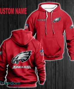 Custom Name Philadelphia Eagles 3D Hoodie Red All OVer Print For Men Women Gift Christmas 2024