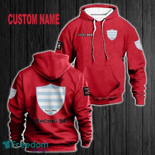 Custom Name Racing 92 3D Hoodie Red All OVer Print For Men Women Gift Christmas 2024 - Custom Name Racing 92 3D Hoodie Red All OVer Print For Men Gift Christmas 2024