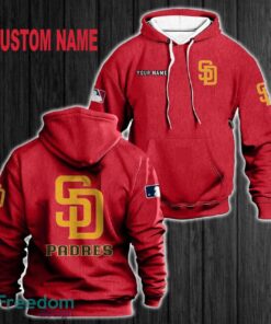 Custom Name San Diego Padres 3D Hoodie Red All OVer Print For Men Women Gift Christmas 2024