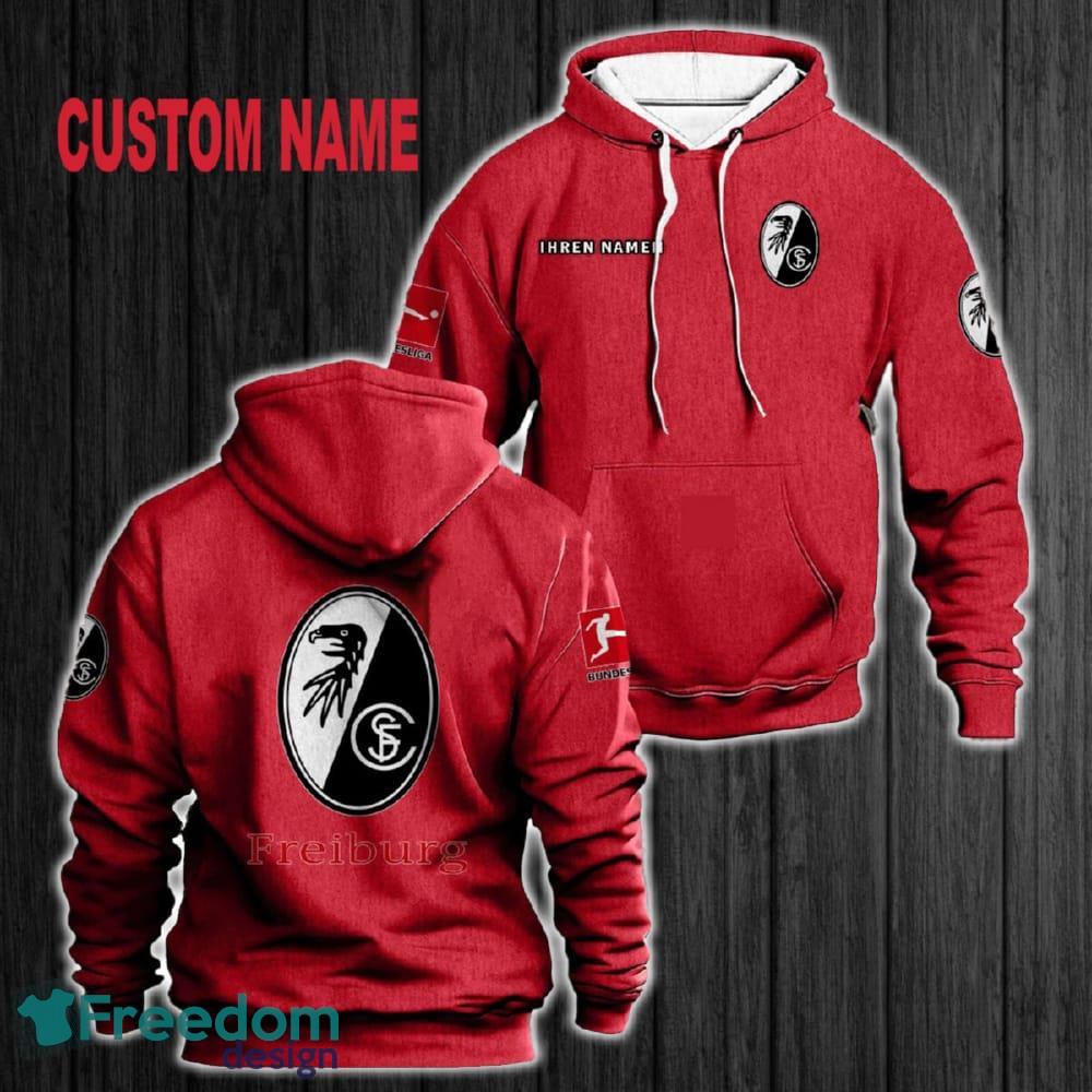 Custom Name SC Freiburg 3D Hoodie Red All OVer Print For Men Women Gift Christmas 2024 - Custom Name SC Freiburg 3D Hoodie Red All OVer Print For Men Gift Christmas 2024