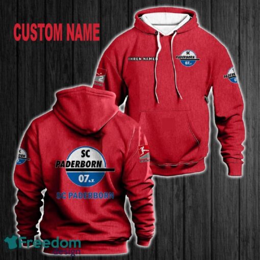 Custom Name SC Paderborn 3D Hoodie Red All OVer Print For Men Women Gift Christmas 2024 - Custom Name SC Paderborn 3D Hoodie Red All OVer Print For Men Gift Christmas 2024