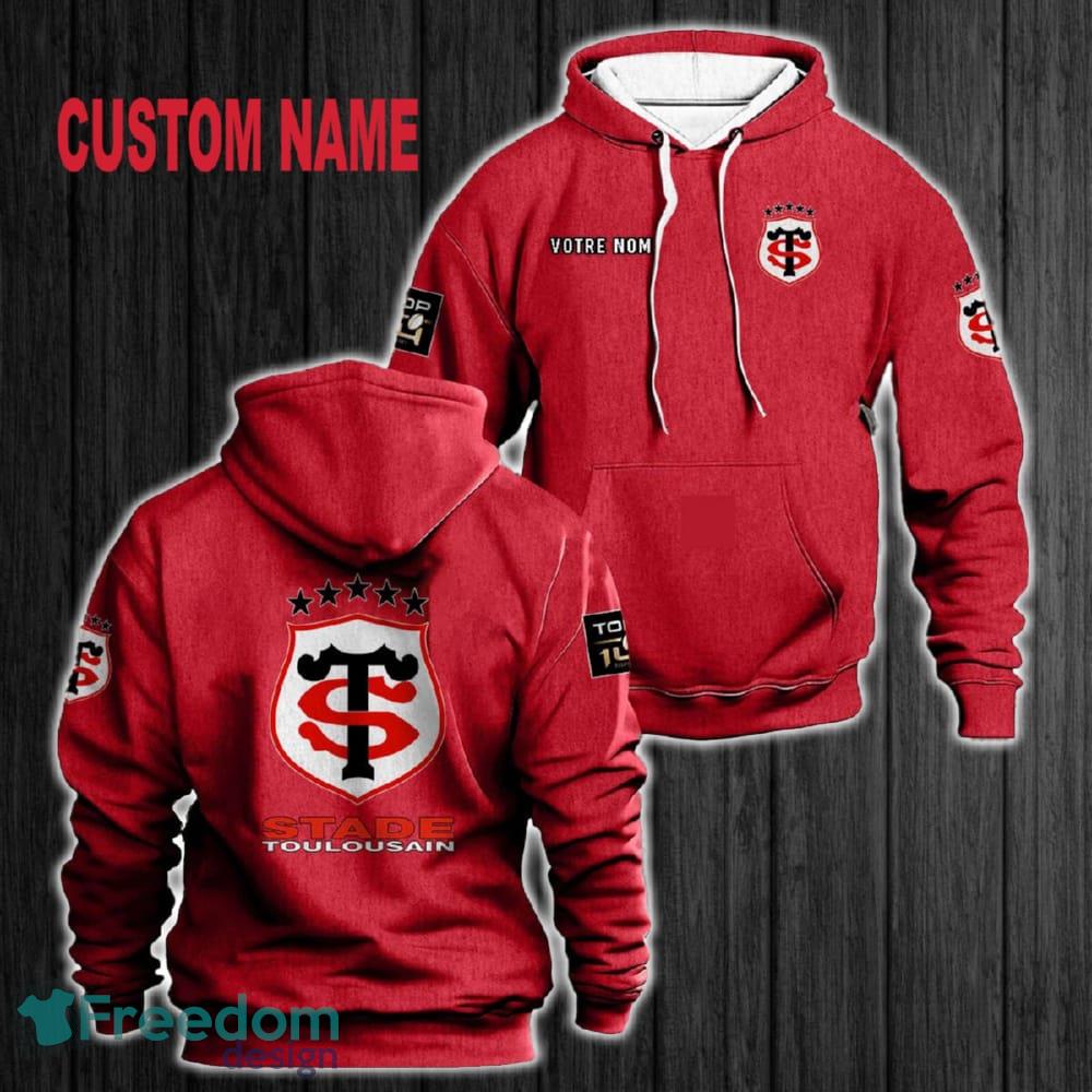 Custom Name Stade Toulousain 3D Hoodie Red All OVer Print For Men Women Gift Christmas 2024 - Custom Name Stade Toulousain 3D Hoodie Red All OVer Print For Men Gift Christmas 2024