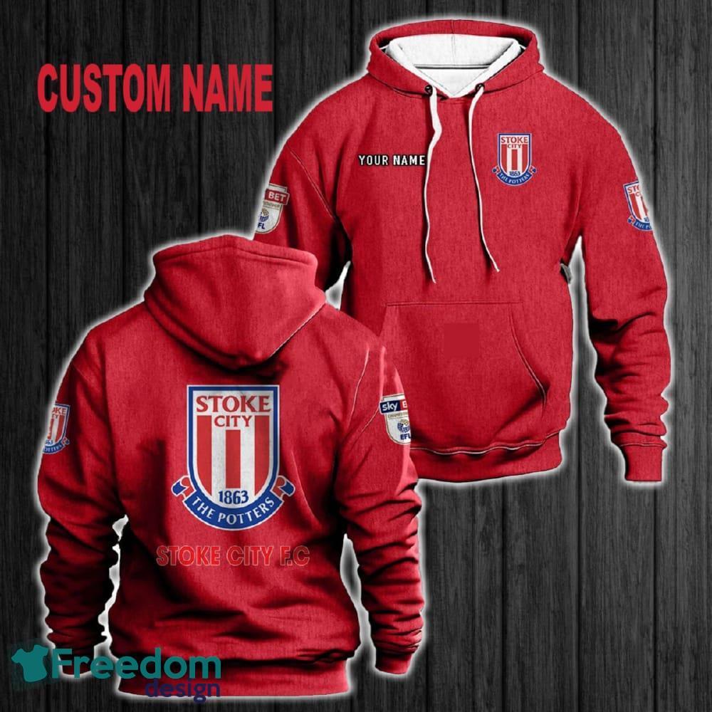 Custom Name Stoke City F.C 3D Hoodie Red All OVer Print For Men Women Gift Christmas 2024 - Custom Name Stoke City F.C 3D Hoodie Red All OVer Print For Men Gift Christmas 2024