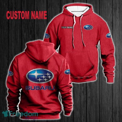 Custom Name Subaru 3D Hoodie Red All OVer Print For Men Women Gift Christmas 2024 - Custom Name Subaru 3D Hoodie Red All OVer Print For Men Gift Christmas 2024