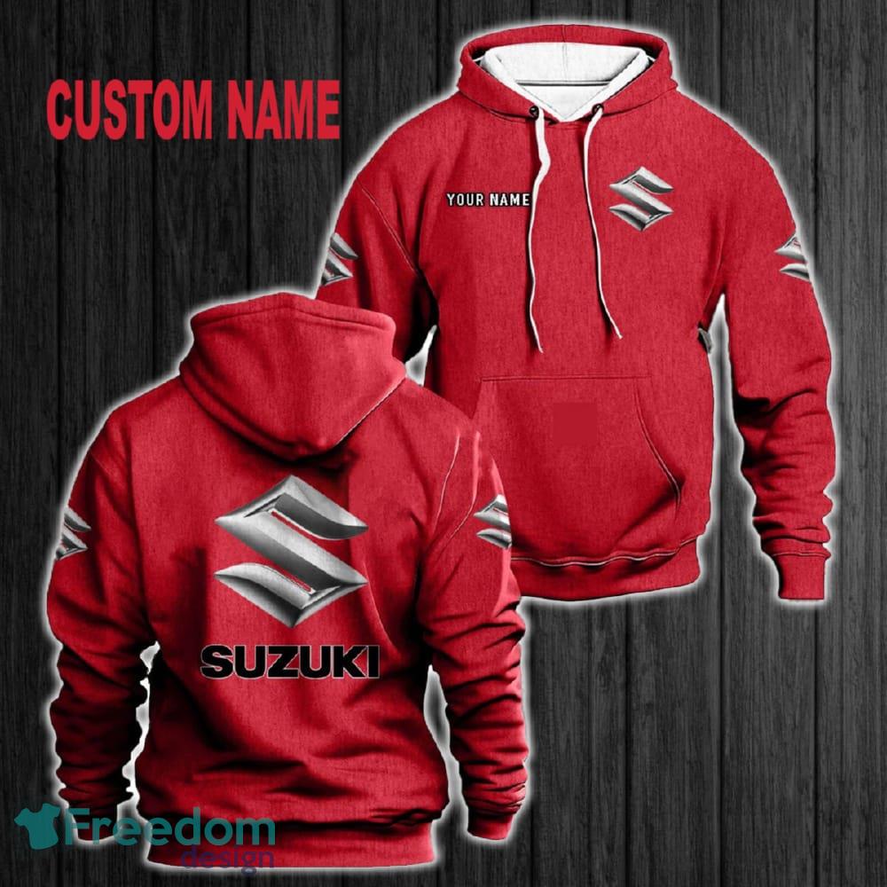 Custom Name Suzuki 3D Hoodie Red All OVer Print For Men Women Gift Christmas 2024 - Custom Name Suzuki 3D Hoodie Red All OVer Print For Men Gift Christmas 2024