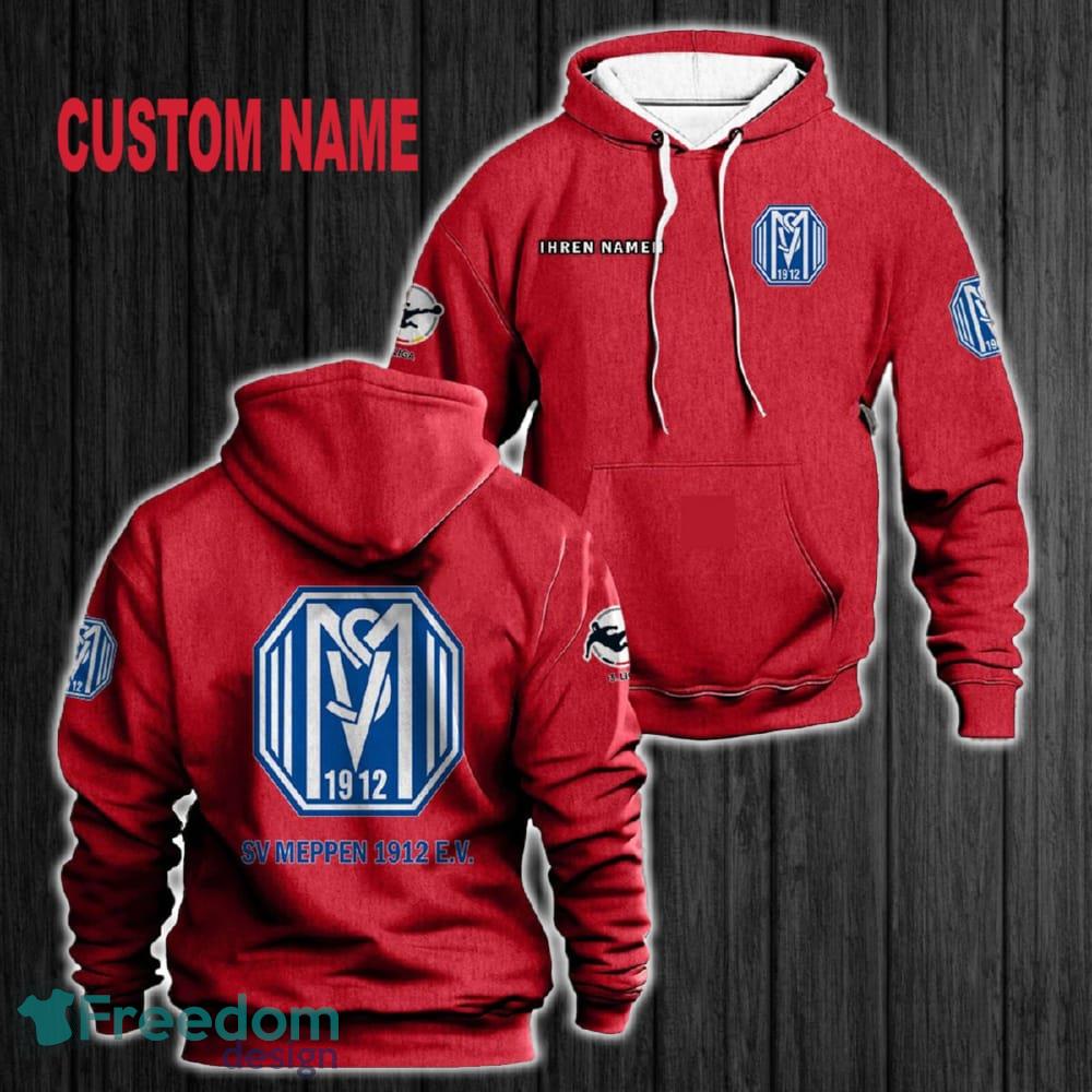 Custom Name SV Meppen 3D Hoodie Red All OVer Print For Men Women Gift Christmas 2024 - Custom Name SV Meppen 3D Hoodie Red All OVer Print For Men Gift Christmas 2024