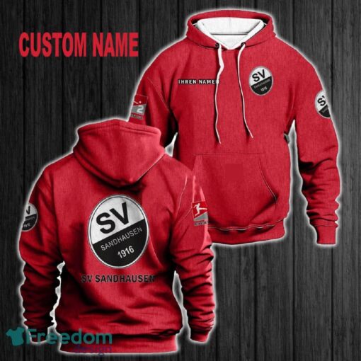 Custom Name SV Sandhausen 3D Hoodie Red All OVer Print For Men Women Gift Christmas 2024 - Custom Name SV Sandhausen 3D Hoodie Red All OVer Print For Men Gift Christmas 2024