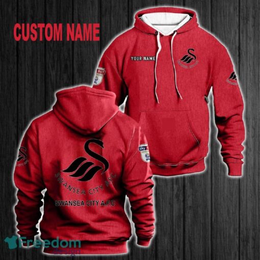 Custom Name Swansea City A.F.C 3D Hoodie Red All OVer Print For Men Women Gift Christmas 2024 - Custom Name Swansea City A.F.C 3D Hoodie Red All OVer Print For Men Gift Christmas 2024