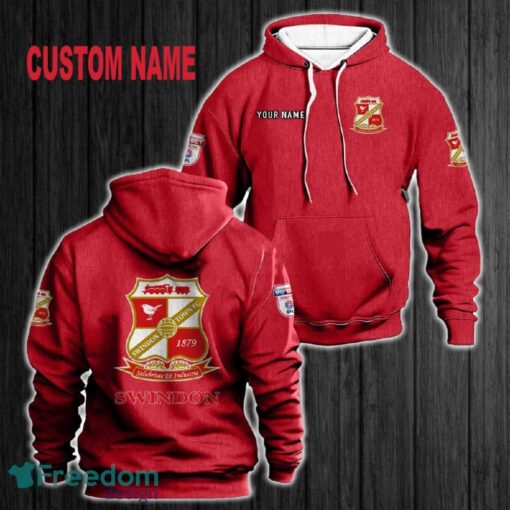 Custom Name Swindon Town 3D Hoodie Red All OVer Print For Men Women Gift Christmas 2024 - Custom Name Swindon Town 3D Hoodie Red All OVer Print For Men Gift Christmas 2024