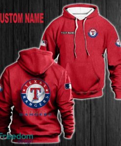 Custom Name Texas Rangers 3D Hoodie Red All OVer Print For Men Women Gift Christmas 2024