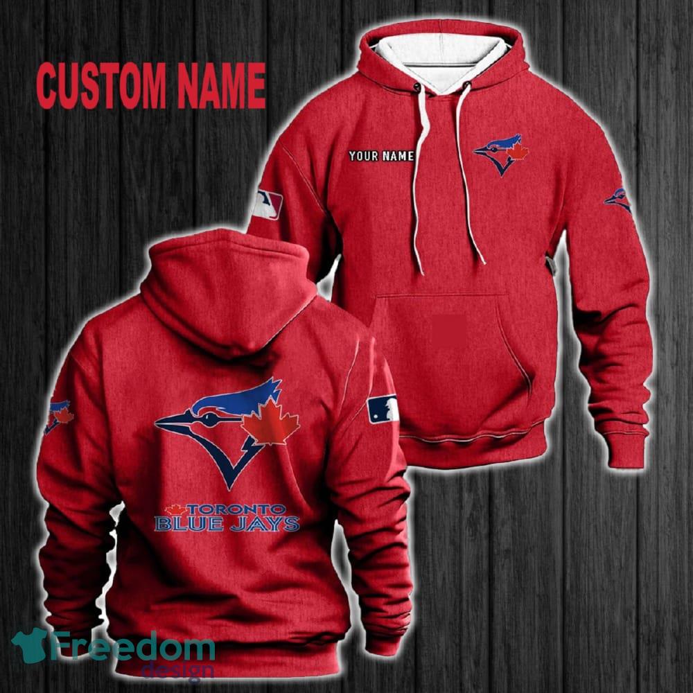 Custom Name Toronto Blue Jays 3D Hoodie Red All OVer Print For Men Women Gift Christmas 2024 - Custom Name Toronto Blue Jays 3D Hoodie Red All OVer Print For Men Gift Christmas 2024