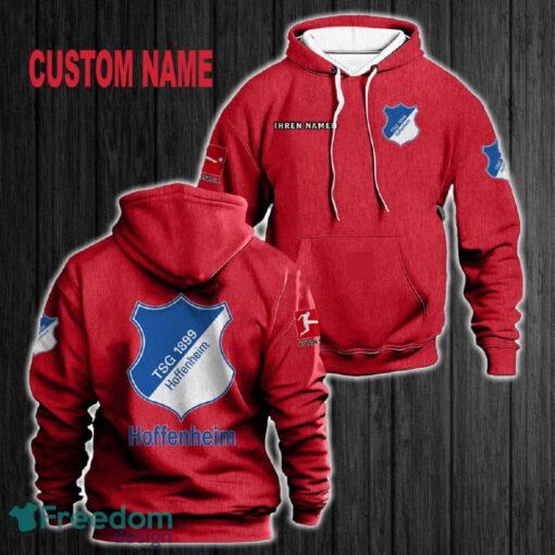 Custom Name TSG Hoffenheim 3D Hoodie Red All OVer Print For Men Women Gift Christmas 2024 - Custom Name TSG Hoffenheim 3D Hoodie Red All OVer Print For Men Gift Christmas 2024