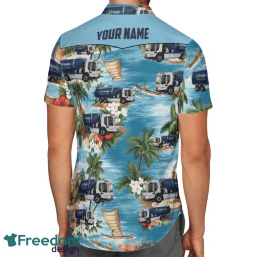 Custom Name UK Waste Collector Truck Hawaiian Shirt Beach Summer Shirt Product Photo 2