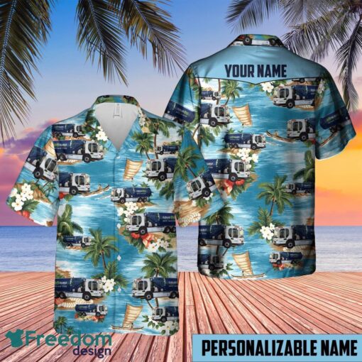 Custom Name UK Waste Collector Truck Hawaiian Shirt Beach Summer Shirt Product Photo 3