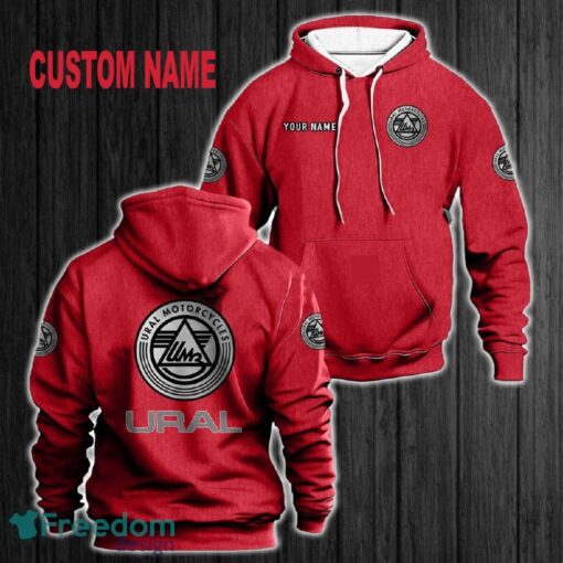 Custom Name Ural Motorcycles 3D Hoodie Red All OVer Print For Men Women Gift Christmas 2024 - Custom Name Ural Motorcycles 3D Hoodie Red All OVer Print For Men Gift Christmas 2024