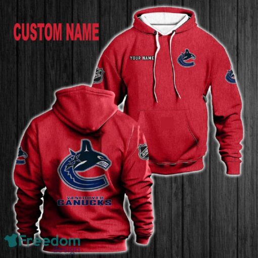 Custom Name Vancouver Canucks 3D Hoodie Red All OVer Print For Men Women Gift Christmas 2024 - Custom Name Vancouver Canucks 3D Hoodie Red All OVer Print For Men Gift Christmas 2024