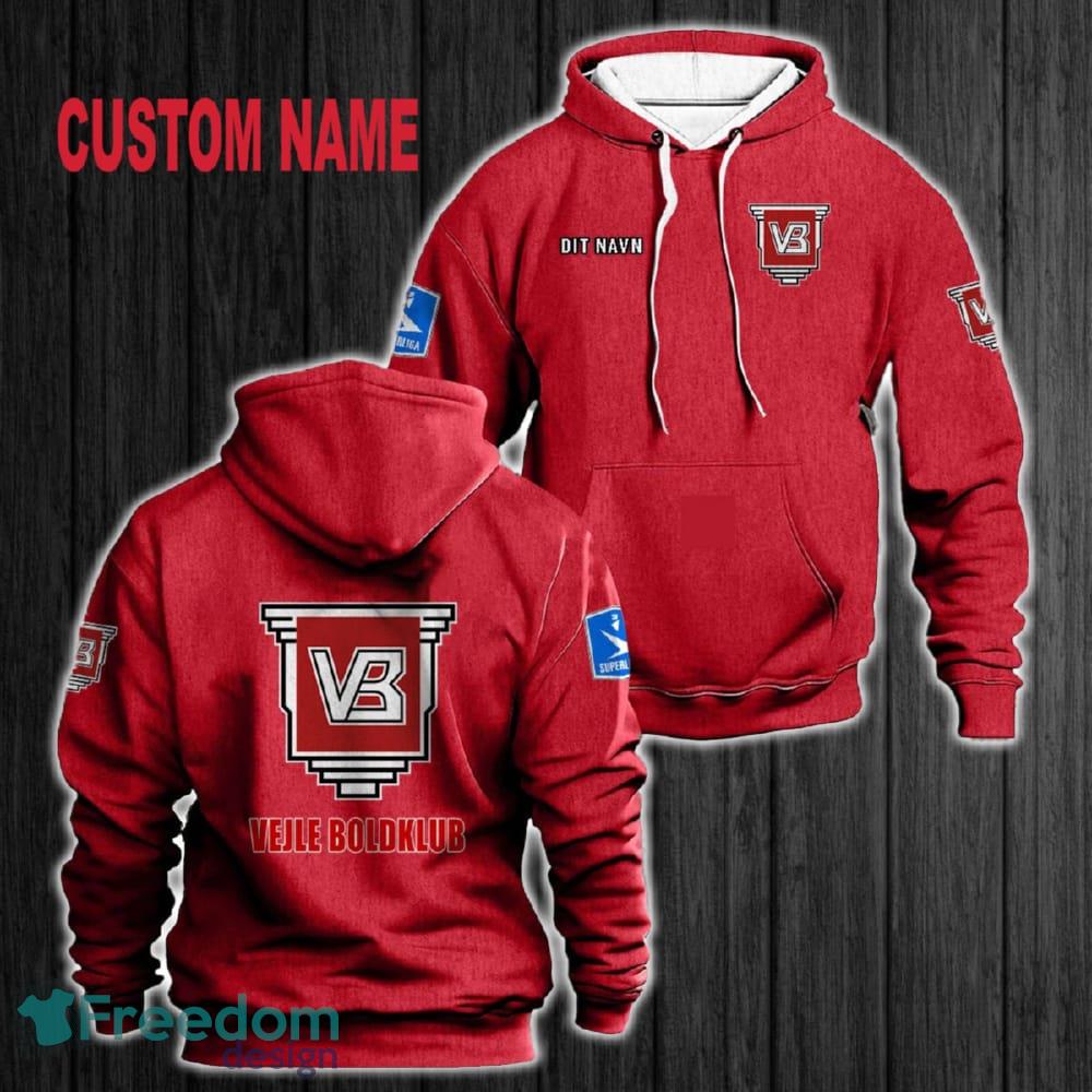 Custom Name Vejle Boldklub 3D Hoodie Red All OVer Print For Men Women Gift Christmas 2024 - Custom Name Vejle Boldklub 3D Hoodie Red All OVer Print For Men Gift Christmas 2024