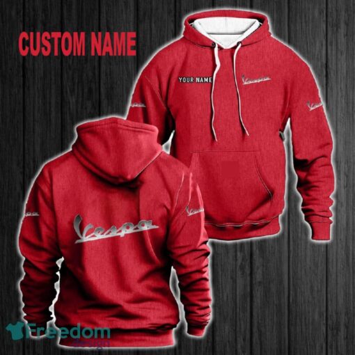 Custom Name Vespa 3D Hoodie Red All OVer Print For Men Women Gift Christmas 2024 - Custom Name Vespa 3D Hoodie Red All OVer Print For Men Gift Christmas 2024