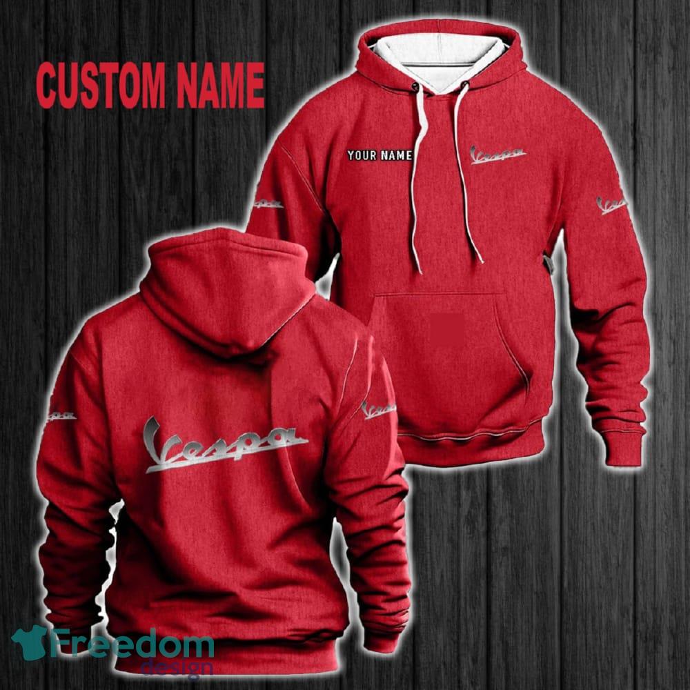 Custom Name Vespa 3D Hoodie Red All OVer Print For Men Women Gift Christmas 2024 - Custom Name Vespa 3D Hoodie Red All OVer Print For Men Gift Christmas 2024