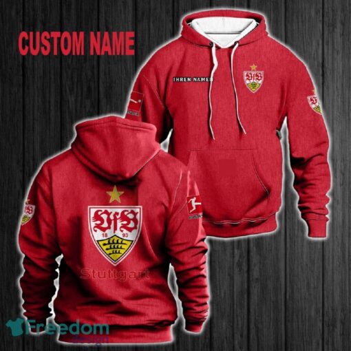 Custom Name VfB Stuttgart 3D Hoodie Red All OVer Print For Men Women Gift Christmas 2024 - Custom Name VfB Stuttgart 3D Hoodie Red All OVer Print For Men Gift Christmas 2024