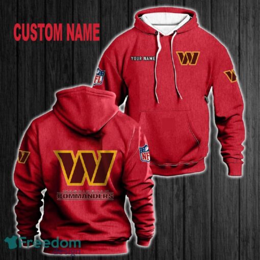 Custom Name Washington Commanders 3D Hoodie Red All OVer Print For Men Women Gift Christmas 2024 - Custom Name Washington Commanders 3D Hoodie Red All OVer Print For Men Gift Christmas 2024