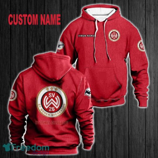 Custom Name Wehen Wiesbaden 3D Hoodie Red All OVer Print For Men Women Gift Christmas 2024 - Custom Name Wehen Wiesbaden 3D Hoodie Red All OVer Print For Men Gift Christmas 2024