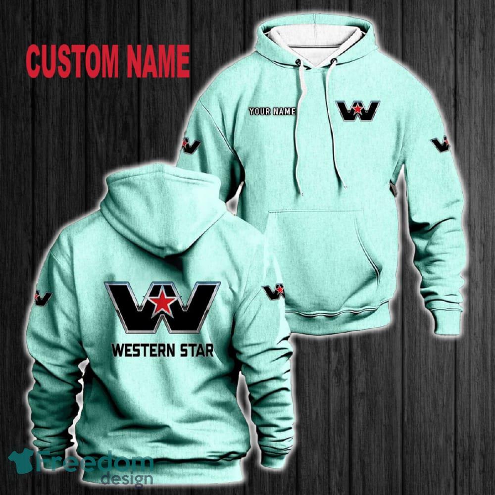 Custom Name Western Star 3D Hoodie All OVer Print For Men Women Gift Christmas 2024 - Custom Name Western Star 3D Hoodie Red All OVer Print For Men Gift Christmas 2024