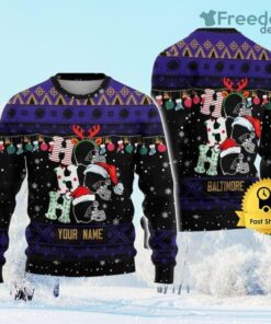 Customized Baltimore Ravens Ugly Christmas Sweater Gift Christmas
