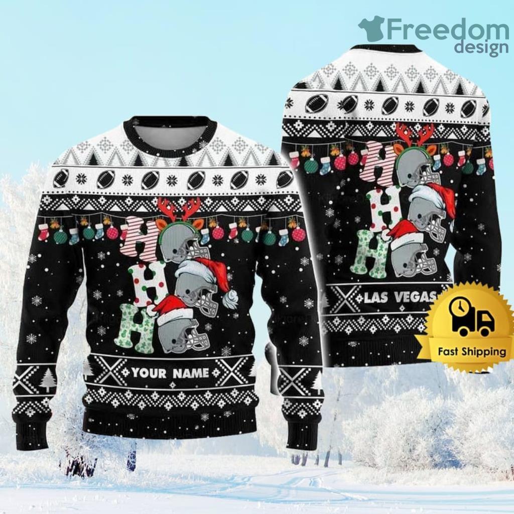 Customized Las Vegas Raiders Ugly Christmas Sweater Gift Christmas image Customized Las Vegas Raiders Ugly Christmas Sweater Gift Christmas Product Photo 1