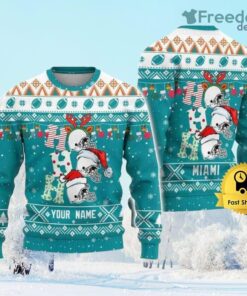 Customized Miami Dolphins Ugly Christmas Sweater Gift Christmas