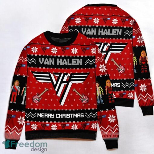 Cute Xmas Ugly Sweater 3D Printed Christmas Gift Van Halen Ugly Christmas Sweater 3D Printed Christmas Gift Product Photo 1