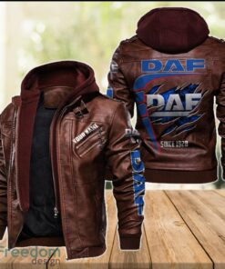 DAF 2D Leather Jacket For Men Custom Name Special Gift Ideas Product Photo 2