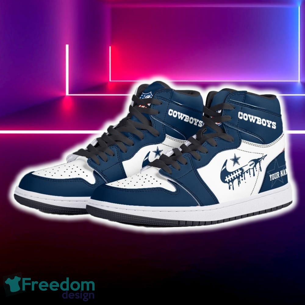 Dallas Cowboys Air Jordan Hightop Shoes New Custom Name For Fans Gift Sneaker image Dallas Cowboys Air Jordan Hightop Shoes New Custom Name For Fans Gift Sneaker - Dallas Cowboys Air Jordan Hightop Shoes Photo 5