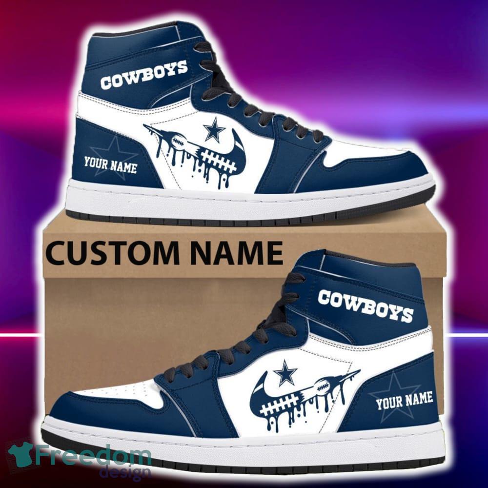 Dallas Cowboys Air Jordan Hightop Shoes New Custom Name For Fans Gift Sneaker image Dallas Cowboys Air Jordan Hightop Shoes New Custom Name For Fans Gift Sneaker - Dallas Cowboys Air Jordan Hightop Shoes Photo 4