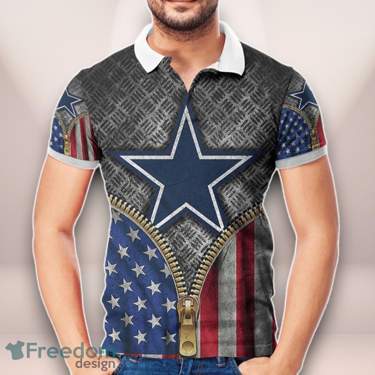 Dallas Cowboys Star Zipper Flag 3D Printed Polo Shirt Unisex Clothes For Men Women image Dallas Cowboys Star Zipper Flag 3D Printed Polo Shirt Unisex Clothes For Men Women Product Photo 1