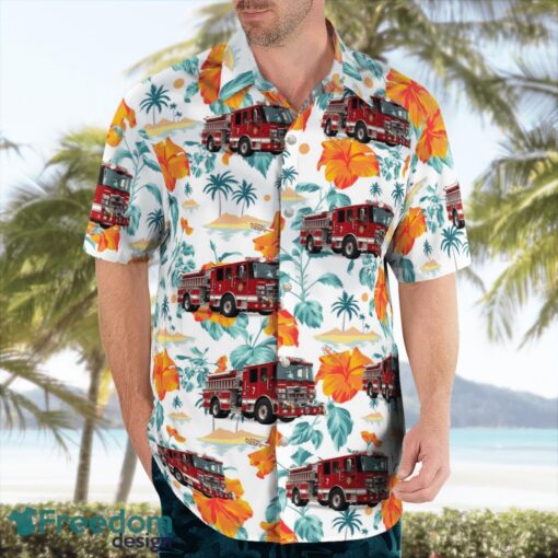 Deepwater Fire Department 3D Hawaiian Shirt Yellow Flower shirt Product Photo 4