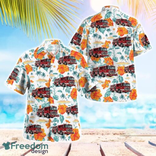 Deepwater Fire Department 3D Hawaiian Shirt Yellow Flower shirt Product Photo 1