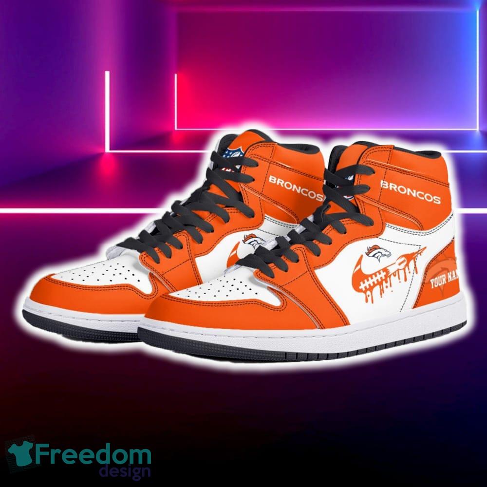 Denver Broncos Air Jordan Hightop Shoes New Custom Name For Fans Gift Sneaker image Denver Broncos Air Jordan Hightop Shoes New Custom Name For Fans Gift Sneaker - Denver Broncos Air Jordan Hightop Shoes Photo 5