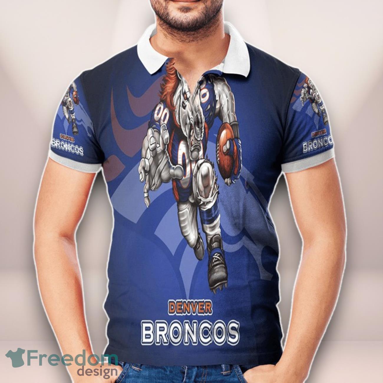Denver Broncos Mascot 3D Printed Polo Shirt Unisex Clothes For Men Women image Denver Broncos Mascot 3D Printed Polo Shirt Unisex Clothes For Men Women Product Photo 1