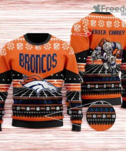 Denver Broncos Ugly Sweater Mascot NFL Christmas Gifts for big fans