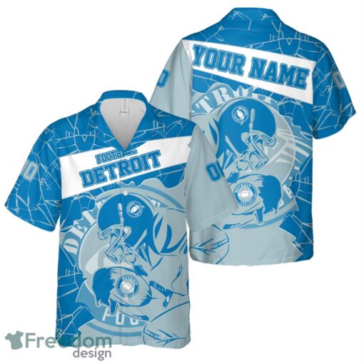 Detroit Football Team Personalized Name Number Hawaiian Shirt And Shorts Team Gift Product Photo 1