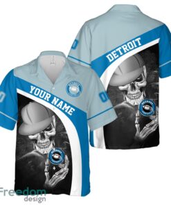 Detroit Hawaiian Shirt And Beach Shorts personalized name and number Skull Printed Halloween Gift Product Photo 2