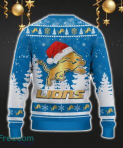 Detroit Lions Car For Fans 3D Sweater Ugly Christmas Santa Hat Tree Gift For Men Women - Detroit Lions Ugly Christmas Sweater_3