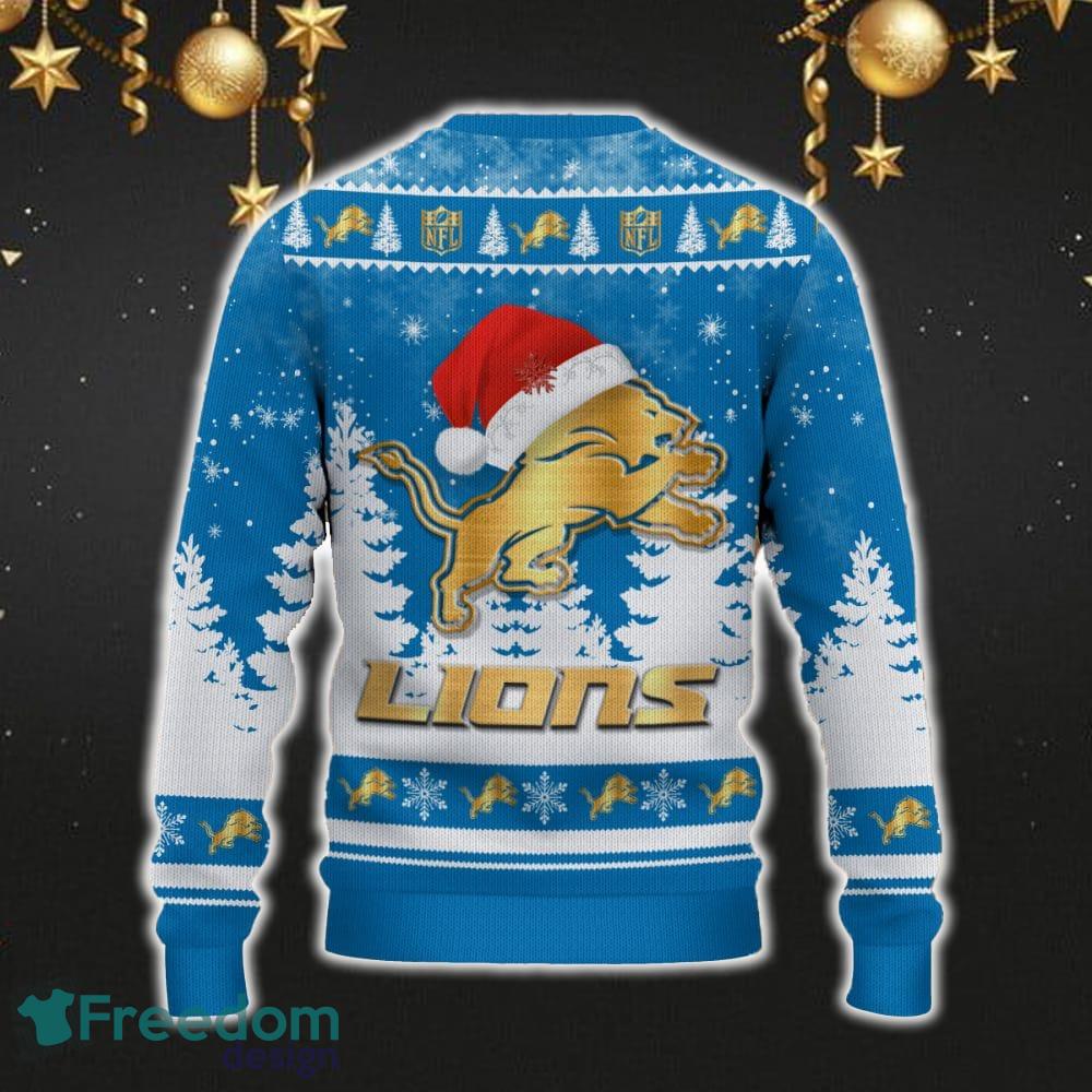 Detroit Lions Car For Fans 3D Sweater Ugly Christmas Santa Hat Tree Gift For Men Women image Detroit Lions Car For Fans 3D Sweater Ugly Christmas Santa Hat Tree Gift For Men Women - Detroit Lions Ugly Christmas Sweater_3
