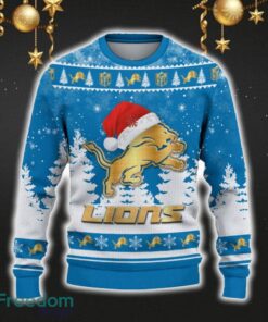 Detroit Lions Car For Fans 3D Sweater Ugly Christmas Santa Hat Tree Gift For Men Women